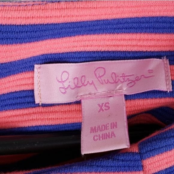 LILLY PULITZER Women's Charlene Striped Dress Faux Pockets 3/4th Sleeve XS - Picture 8 of 12